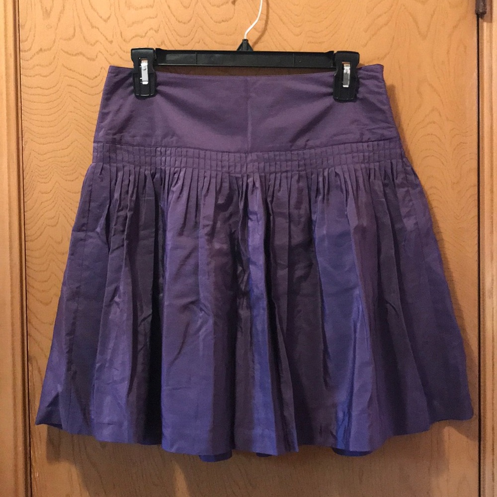 Eggplant silk blend skirt